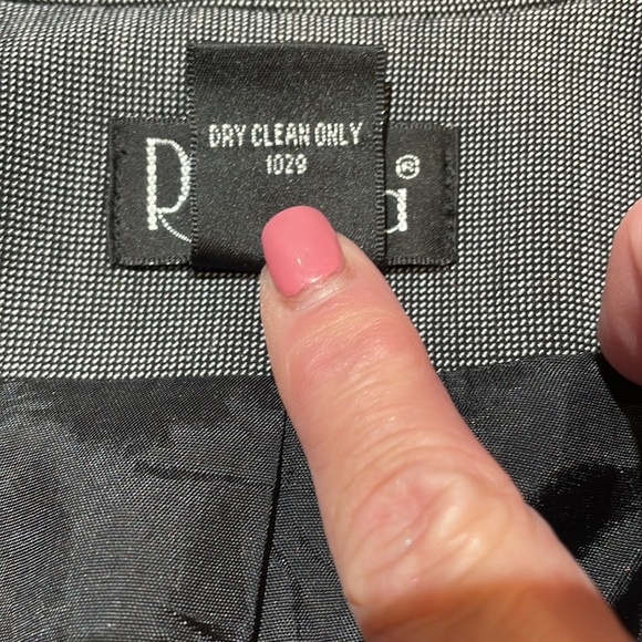 Rafaella size 16 black and white houndstooth zip up lined blazer 2 pockets - Picture 9 of 11